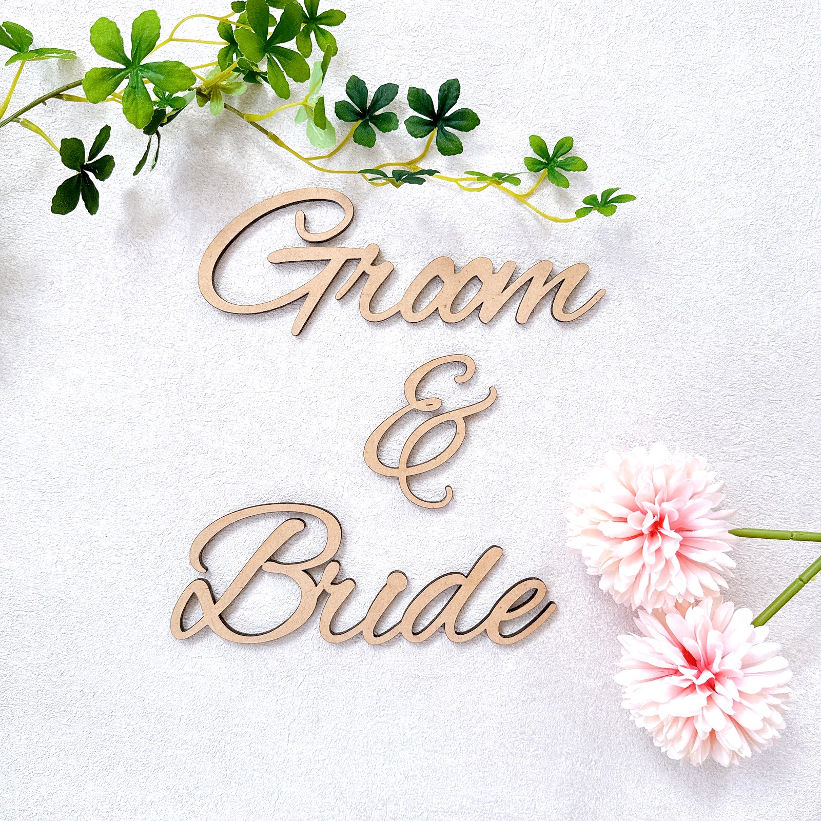 3点セット 結婚式 レターバナー フォトプロップス ウェディングフォト Groom Bride 新郎新婦 木製