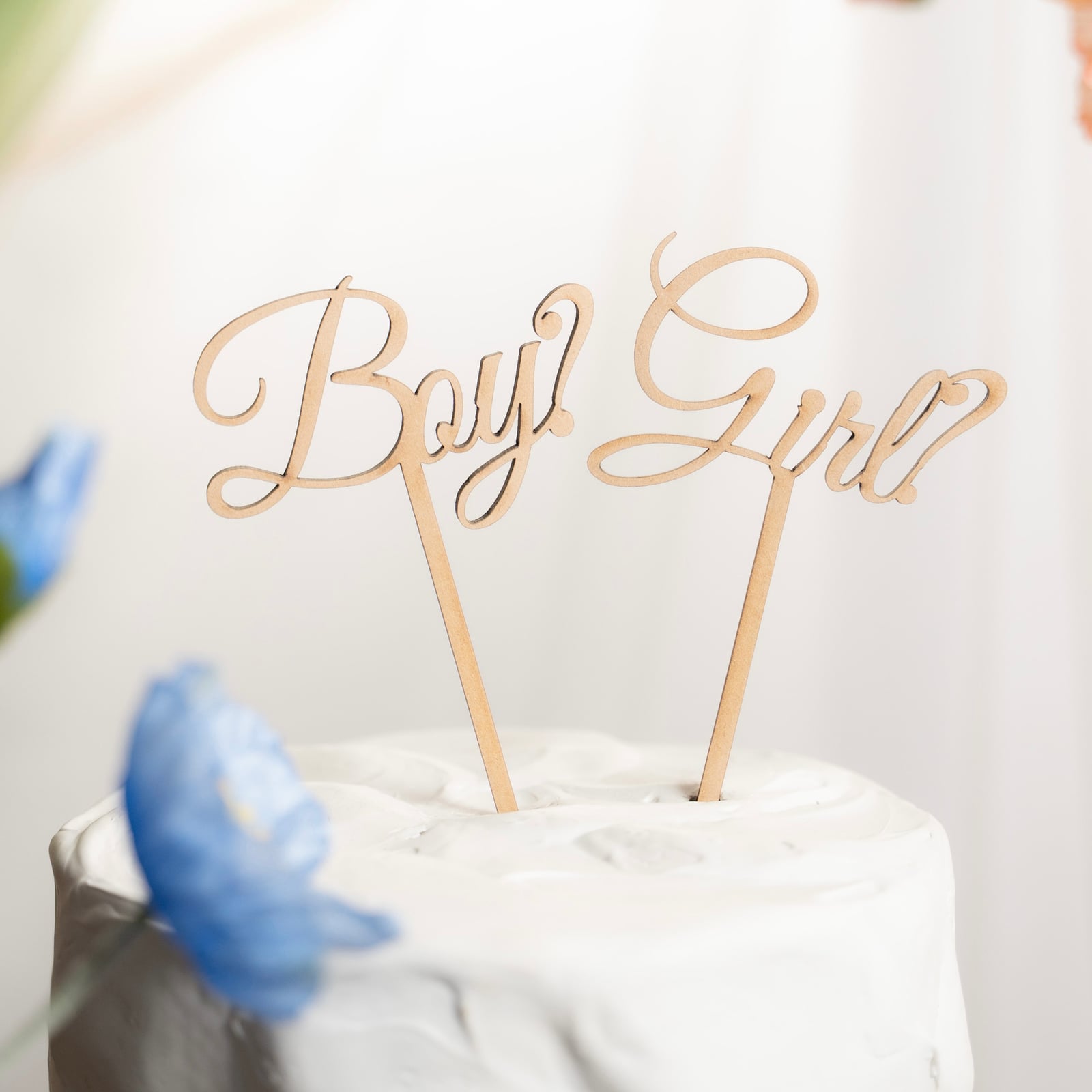 ジェンダーリビール Boy? Girl? 性別発表 ケーキトッパー ベビーシャワー マタニティフォト
